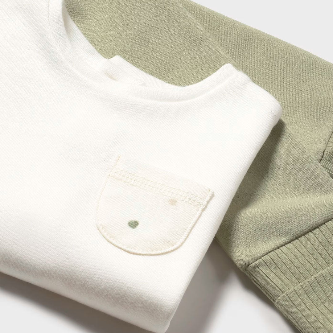 Conjunto 3 piezas con buzo, camiseta manga larga y pantalón, cuello con capucha, cierre con botones en la parte delantera, diseño unisex de gran versatilidad por la neutralidad de sus tonos y su forma - Mayoral