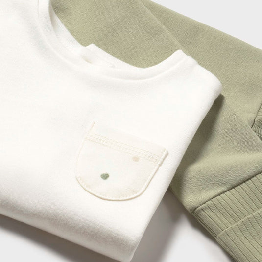 Conjunto 3 piezas con buzo, camiseta manga larga y pantalón, cuello con capucha, cierre con botones en la parte delantera, diseño unisex de gran versatilidad por la neutralidad de sus tonos y su forma - Mayoral