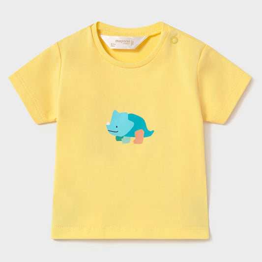 Conjunto 3pz con buzo estampado Dinosaurio y pantalón para bebé, set de camiseta amarilla con estampado Dino, buzo con cierre, pantalón hecho en algodón - Mayoral
