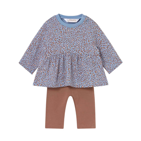 Conjunto de 2pz de sudadera y leggins para bebé, manga larga con cuello redondo, cierre con botones a presión en la parte posterior, pantalón tipo legging con cinturilla elástica - Mayoral