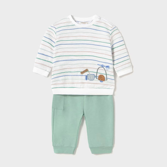 Conjunto 2pz buzo y pantalón diseño vehículos, set de un buzo y un pantalón largo, diseño estampado de carritos, tela suave y cálida - Mayoral