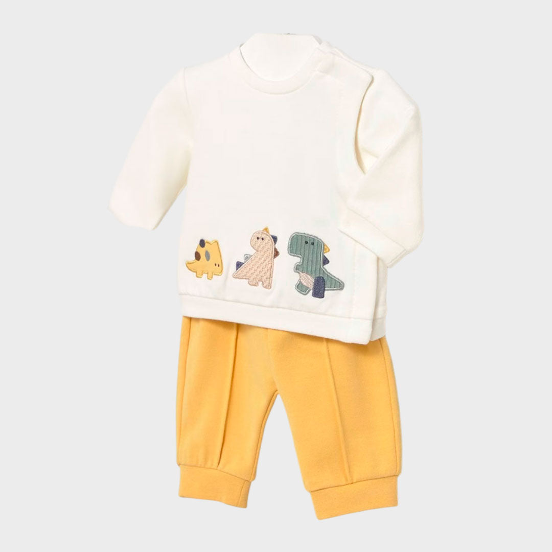 Conjunto 2pz buzo manga larga diseño dinosaurios, sudadera de manga larga, cuello redondo, pantalón largo deportivo para gran confort, cinturilla elástica - Mayoral