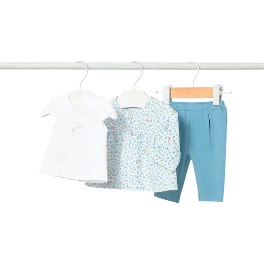 Conjunto 3pz buzo estampado florecitas para bebé - Mayoral