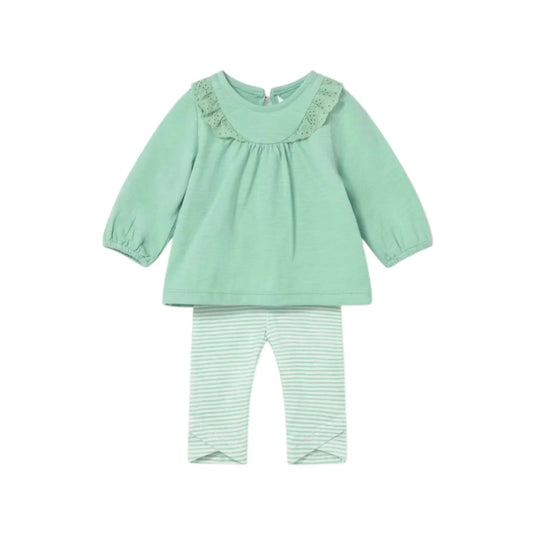 Conjunto 2pz blusa con pantalón color verde menta - Mayoral