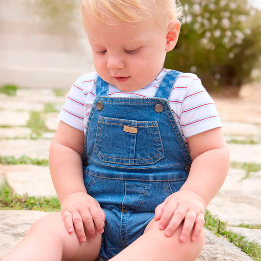 Conjunto camiseta con Overall denim para bebé - Mayoral