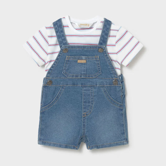 Conjunto camiseta con Overall denim para bebé - Mayoral