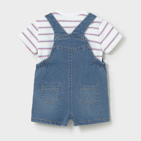 Conjunto camiseta con Overall denim para bebé - Mayoral
