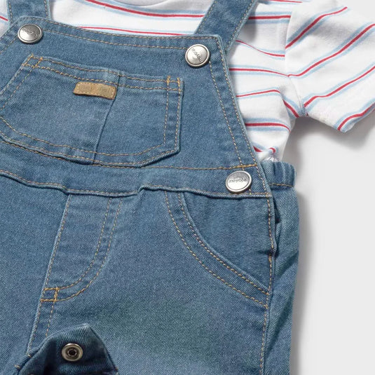 Conjunto camiseta con Overall denim para bebé - Mayoral