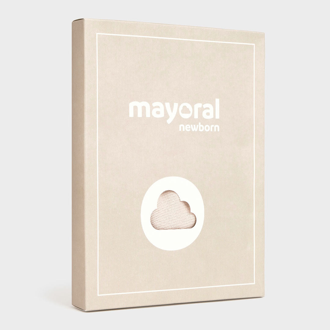 Conjunto tejido manga larga para recién nacido, pantalón con pies cerrados, con detalles bordados, talla pequeña para primer día - Mayoral