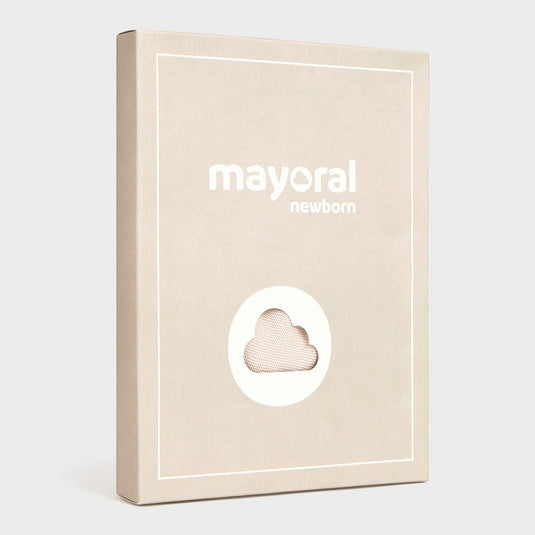 Conjunto tejido manga larga para recién nacido, pantalón con pies cerrados, con detalles bordados, talla pequeña para primer día - Mayoral
