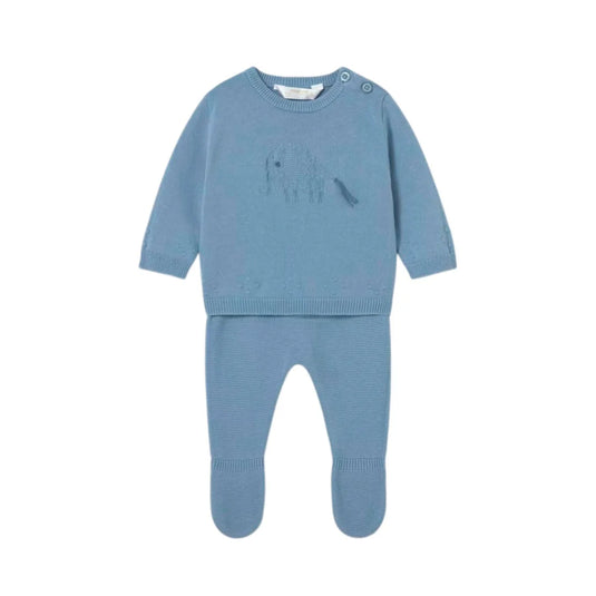 Conjunto tejido elefante azul para recién nacido - Mayoral
