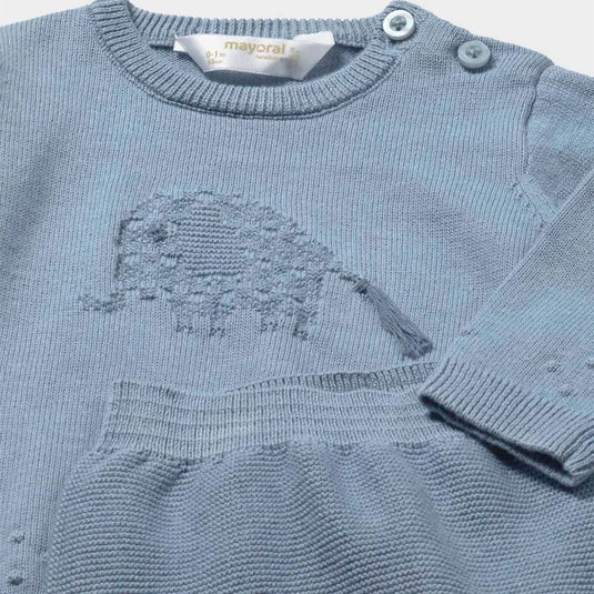 Conjunto tejido elefante azul para recién nacido - Mayoral