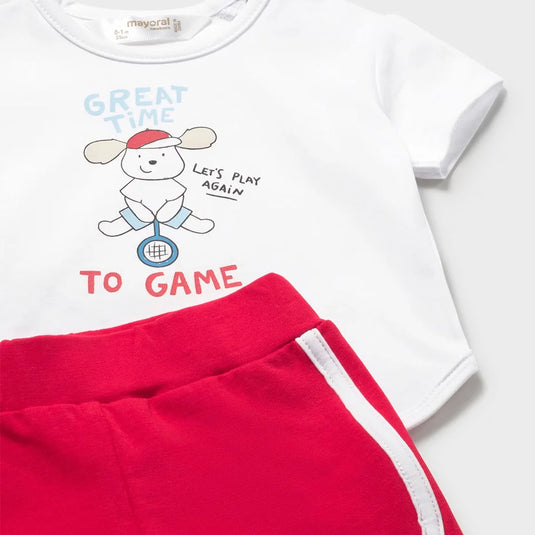 Conjunto estampado 2pz con short corto para bebé - Mayoral