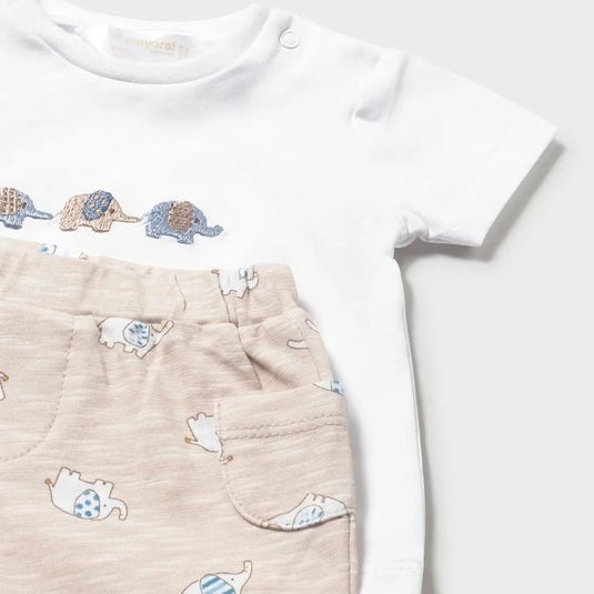 Conjunto manga corta con short estampado elefantes - Mayoral