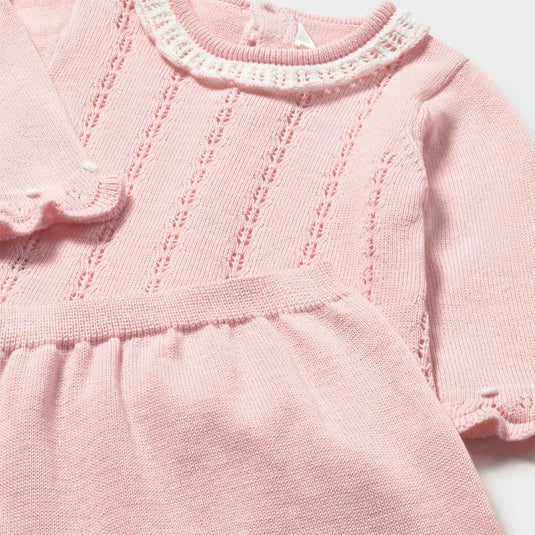 Conjunto tejido color rosa para bebé recién nacida - Mayoral