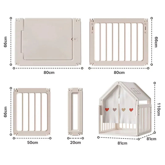 Centro de juego con diseño en corral para bebés, espacio de entretenimiento seguro de gran tamaño, casita tipo tienda, columpio, resbaladero con escalera, organizador para juguetes, hecho en material resistente