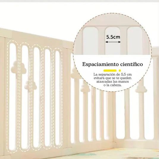 Centro de juego con diseño en corral para bebés, espacio de entretenimiento seguro de gran tamaño, casita tipo tienda, columpio, resbaladero con escalera, organizador para juguetes, hecho en material resistente