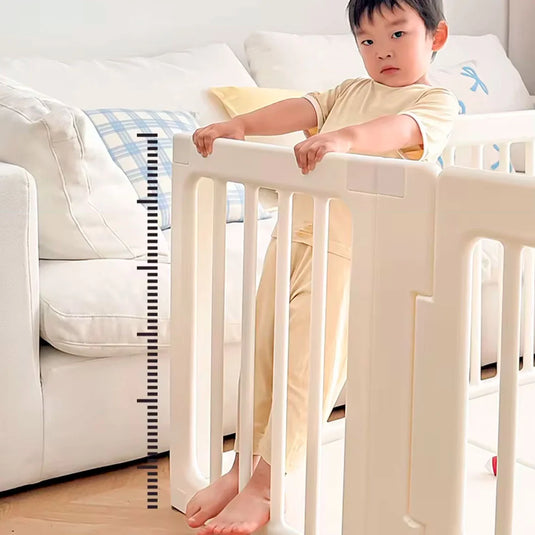 Centro de juego con diseño en corral para bebés, espacio de entretenimiento seguro de gran tamaño, casita tipo tienda, columpio, resbaladero con escalera, organizador para juguetes, hecho en material resistente