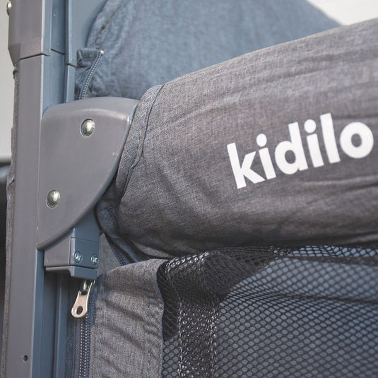 Corral colecho con mosquitero y cambiador, con sistema de plegado, mallas laterales, cambiador ajustable a la estructura, con móvil de peluches - Kidilo