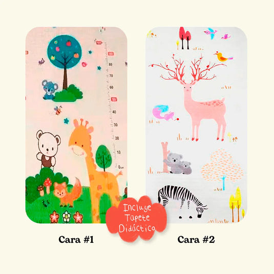 Corral de juego con tapete didáctico de dobleces, puerta con cerradura de seguridad, hecho en material resistente y seguro 100% libre de BPA, centro de juego para bebés