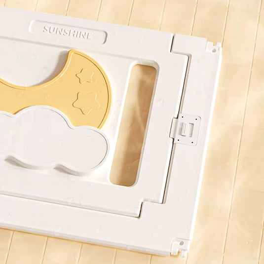 Corral de juego con tapete didáctico de dobleces, puerta con cerradura de seguridad, hecho en material resistente y seguro 100% libre de BPA, centro de juego para bebés