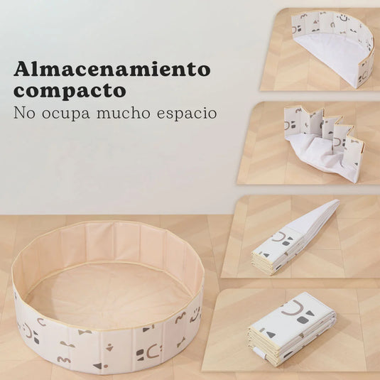 Corral piscina de juego con paredes plegables para bebé, paredes del corral se doblan para almacenar fácilmente, ideal para interiores y exteriores, fácil de llevar, hecho en material resistente de alta calidad