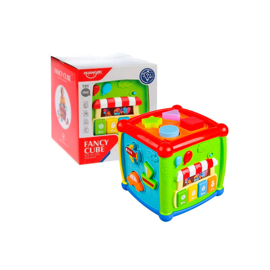Cubo didáctico multifuncional, con juegos, luces y accesorios para bebé - Huanger