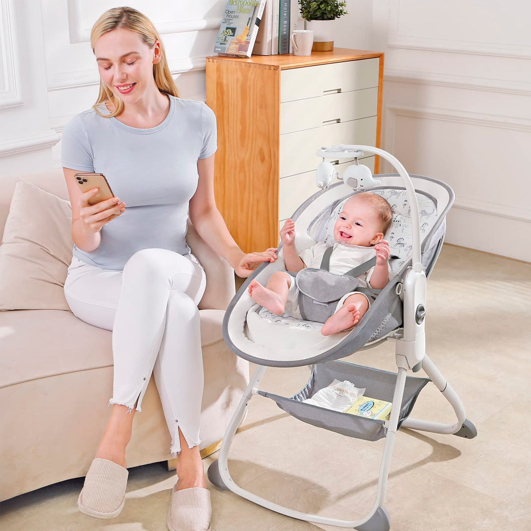 Cuna para bebé multifuncional con sonido y vibración 6 en 1, moisés, silla, cuna adaptable - Mastela