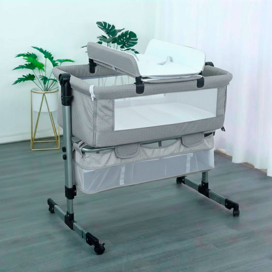 Cuna colecho con canasta baja, con mosquitero y cambiador