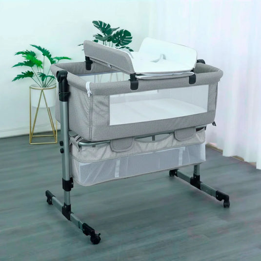 Cuna colecho con canasta baja, con mosquitero y cambiador