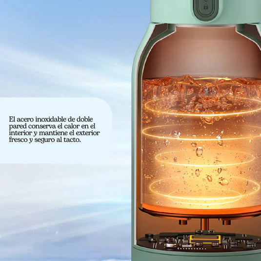 Calentador portátil de teteros e inalámbrico, calienta leche materna en 5 minutos, batería de 10.000 mAh para hasta 8 teteros por carga, capacidad de 17oz, interior en acero inoxidable 316L