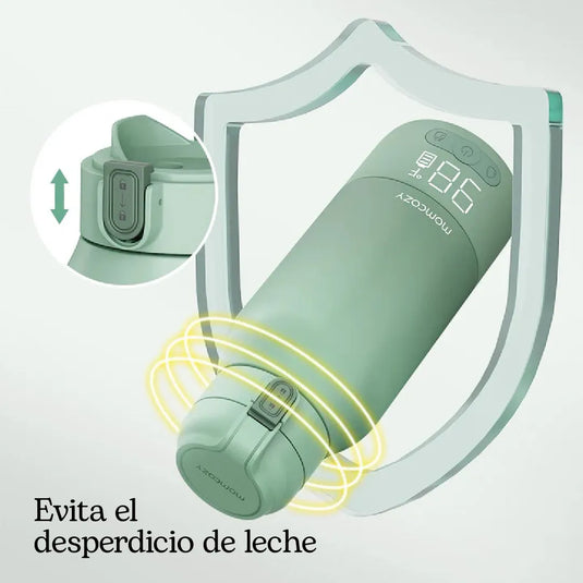 Calentador portátil de teteros e inalámbrico, calienta leche materna en 5 minutos, batería de 10.000 mAh para hasta 8 teteros por carga, capacidad de 17oz, interior en acero inoxidable 316L