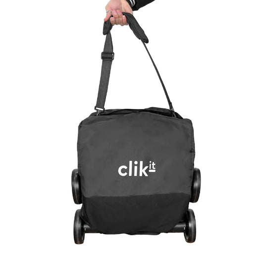 Coche paseador ultracompacto Clik It para bebé, ligero y plegable, apto para cabina de avión, con arnés de 5 puntos y reclinación múltiple - Priori