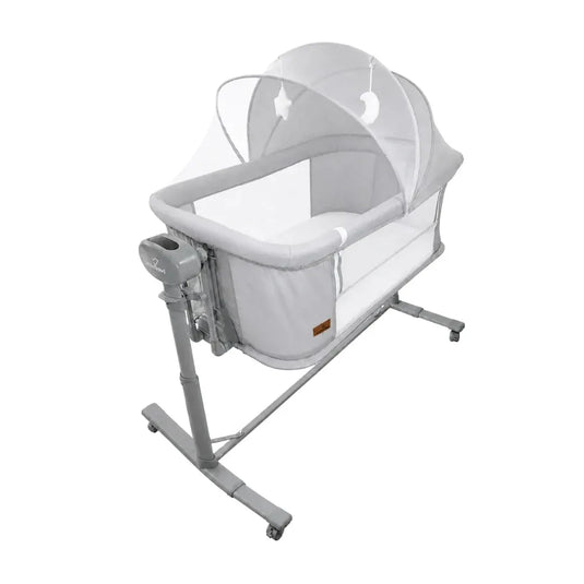 Cuna colecho eléctrica 4 en 1 para bebé con mecedora, altura ajustable, Bluetooth, control remoto, detección de llanto y mosquitero - Bebesitos