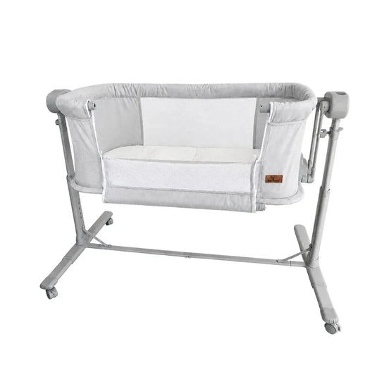 Cuna colecho eléctrica 4 en 1 para bebé con mecedora, altura ajustable, Bluetooth, control remoto, detección de llanto y mosquitero - Bebesitos