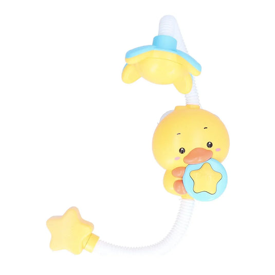 Combo de baño 6 en 1 para bebé con bañera plegable, almohadilla, ducha eléctrica de patito, juguetes, guantes y visera de baño