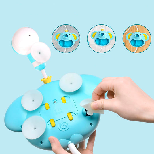 Ducha y maquina de burbujas con diseño de elefante, rotación 360° y cabezal eléctrico