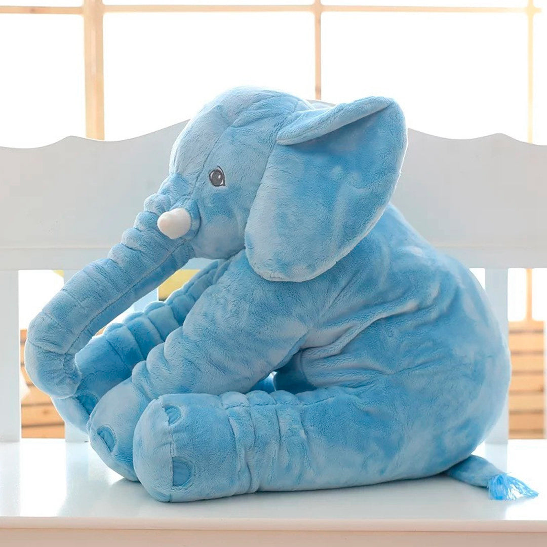 Almohada con diseño de elefante, antirreflujo, tela 100% antialérgica, con cobija o sin cobija Azul / Sencillo