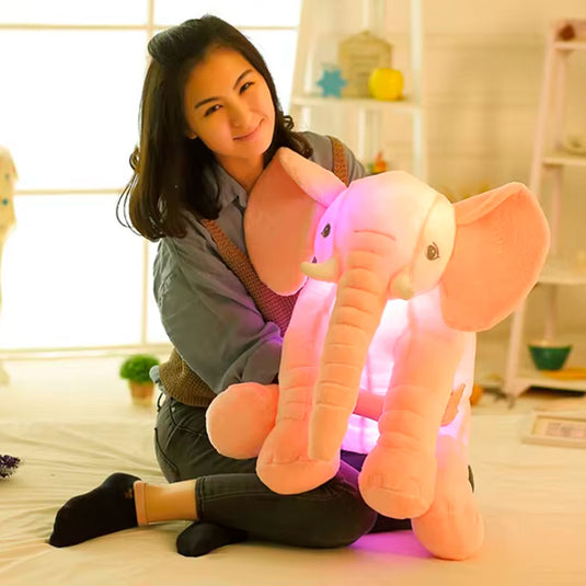 Almohada Antirreflujo de peluche elefante, con iluminación y cobija independiente del relleno, hecho de tela 100% antialérgica, textura extra suave y cómoda