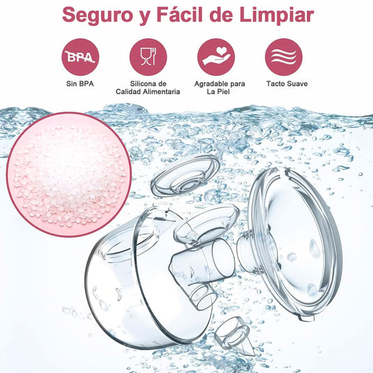 Extractor de leche manos libres eléctrico, ajustable a 3 modos y 9 niveles de succión, capacidad de 180ml con pantalla táctil LED