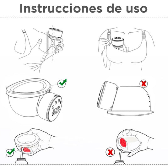 Extractor de leche manos libres eléctrico, ajustable a 3 modos y 9 niveles de succión, capacidad de 180ml con pantalla táctil LED