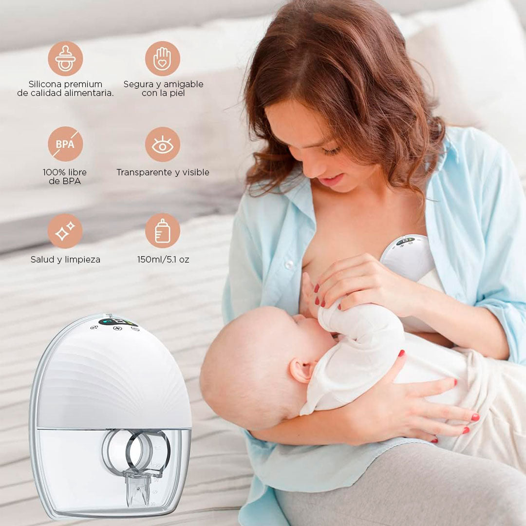 Extractor eléctrico blanco de manos libres, cuenta con 3 modos de succión, 9 niveles de potencia y una pantalla táctil LCD