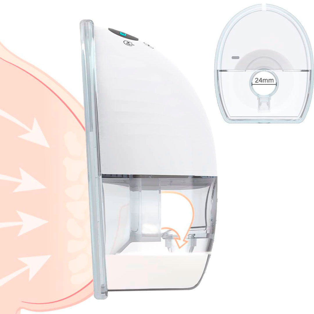 Extractor eléctrico blanco de manos libres, cuenta con 3 modos de succión, 9 niveles de potencia y una pantalla táctil LCD