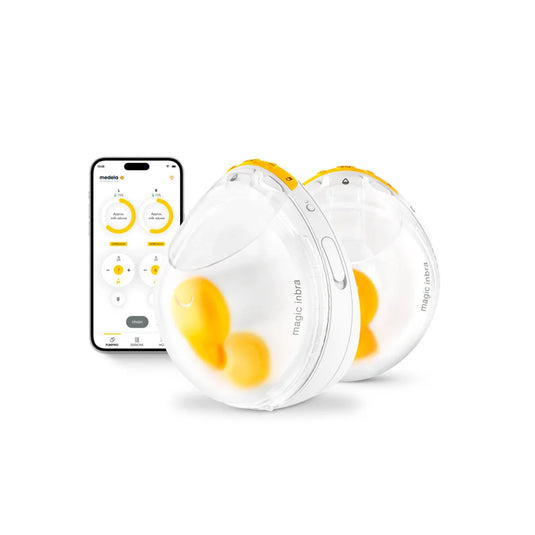 Extractor eléctrico de leche portátil Magic InBra™, comodidad y rendimiento excepcionales, última generación, forma anatómica para un ajuste cómodo, extraer hasta un 11,8 % más de leche, conectividad por medio de aplicación - Medela