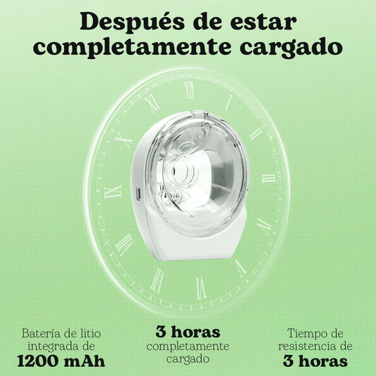 Extractor eléctrico manos libres blanco tapa transparente