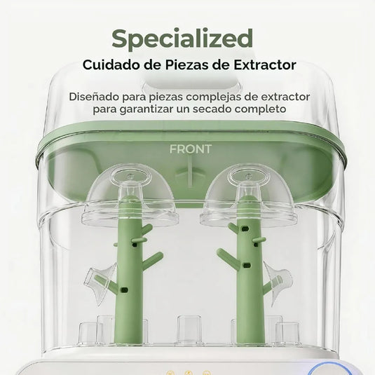 Esterilizador y secadora de teteros eléctrico de 3 capas para bebé, con capacidad para 11 teteros y modo para piezas de extractor - Momcozy