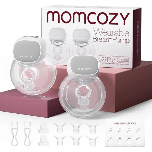 Extractor de leche doble manos libres S9 Pro, color gris - Momcozy