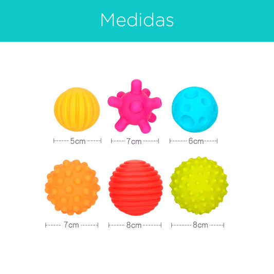 Set de pelotitas texturizadas para bebés, material suave de diferentes formas y colores,