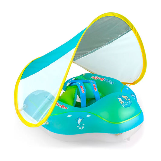 Flotador inflable con protector solar, con arnés de seguridad, diseño antivuelco, ergonómico en posición de nado de de 40°