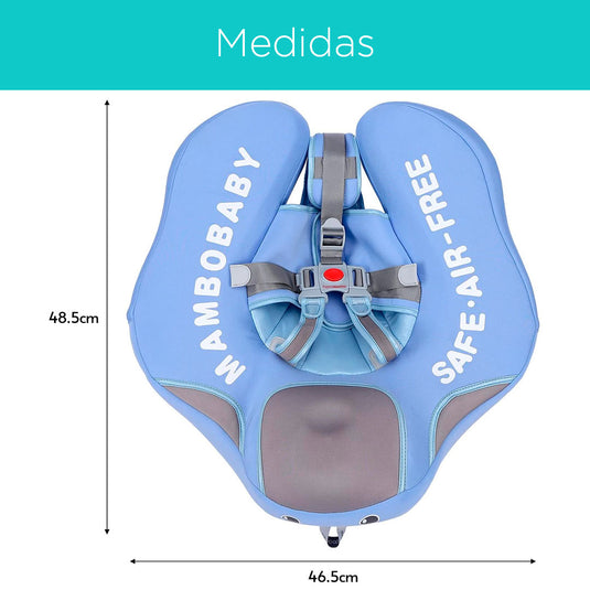 Flotador con arnés y carita para bebés, flotador de natación para bebés acostados de 3 a 24 meses, diseño no inflable, completamente sellado para nadar sin aire de forma segura